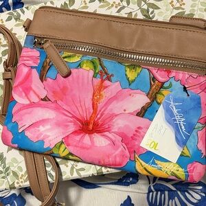 Floral Crossbody Bag - Pink and Blue